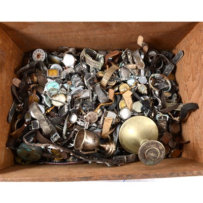 Lot 257 - Old wind up wristwatches, upwards of two hundred, pocket watches, etc