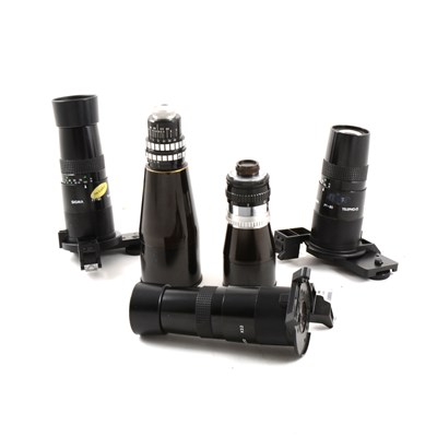 Lot 206 - Five tele-photo lenses for sigma and other cameras, ...