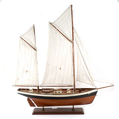 Lot 131 - A model Schooner, on a wooden stand, ...