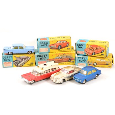 Lot 163 - Selection of playworn die-cast models by Corgi Toys, mostly in a/f boxes