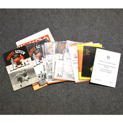Lot 125 - Football: A small collection of Manchester United football programmes, mostly 1950's; ...