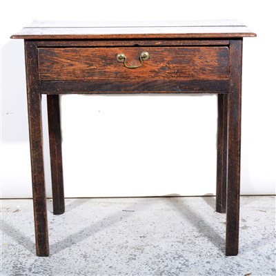 Lot 414 - Victorian country made oak side table.