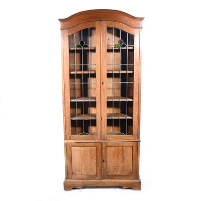 Lot 417 - Edwardian oak glazed bookcase.
