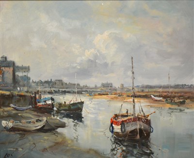 Lot 298 - *Cox, A harbour scene, possibly Wells-Next-The-Sea