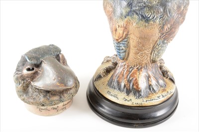 Lot 14 - A Martin Brothers stoneware Bird jar and cover, dated 1897