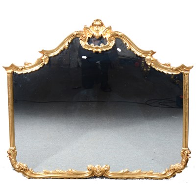 Lot 303 - A reproduction gilt framed wall mirror