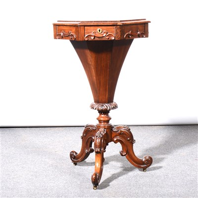 Lot 397 - A William IV rosewood pedestal work table