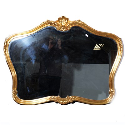 Lot 393 - A reproduction gilt frame wall mirror