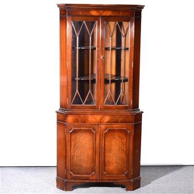 Lot 330 - Reproduction mahogany free-standing corner cupboard