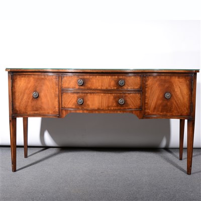 Lot 341 - Reproduction mahogany serpentine-shape sideboard