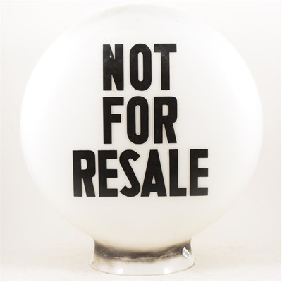 Lot 231 - A 'Not For Resale' pill shaped glass petrol pump globe by Hailware, 40cm tall.