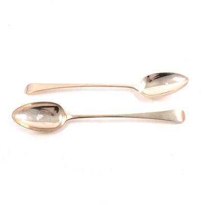 Lot 175 - Two Georgian silver basting spoons by Thomas Hayter