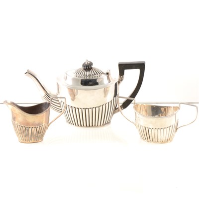 Lot 210 - A three piece silver teaset by John Millward Banks, Chester 1899