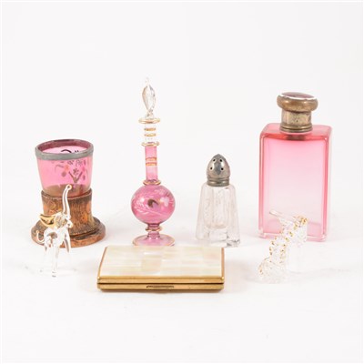 Lot 167 - Bohemian overlaid glass beaker, and other similar items.