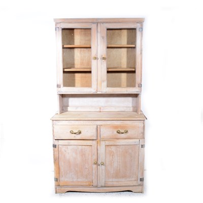 Lot 419 - A stripped pine kitchen dresser