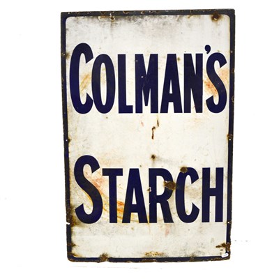 Lot 163 - Old enamel sign, COLMAN"S STARCH