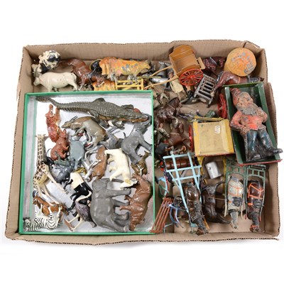 Lot 108 - Painted lead farm and zoo figures