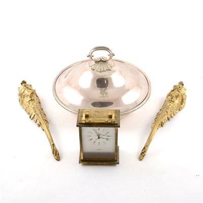 Lot 112 - Electroplated circular tureen, diameter 30cm; metalware and sundries.