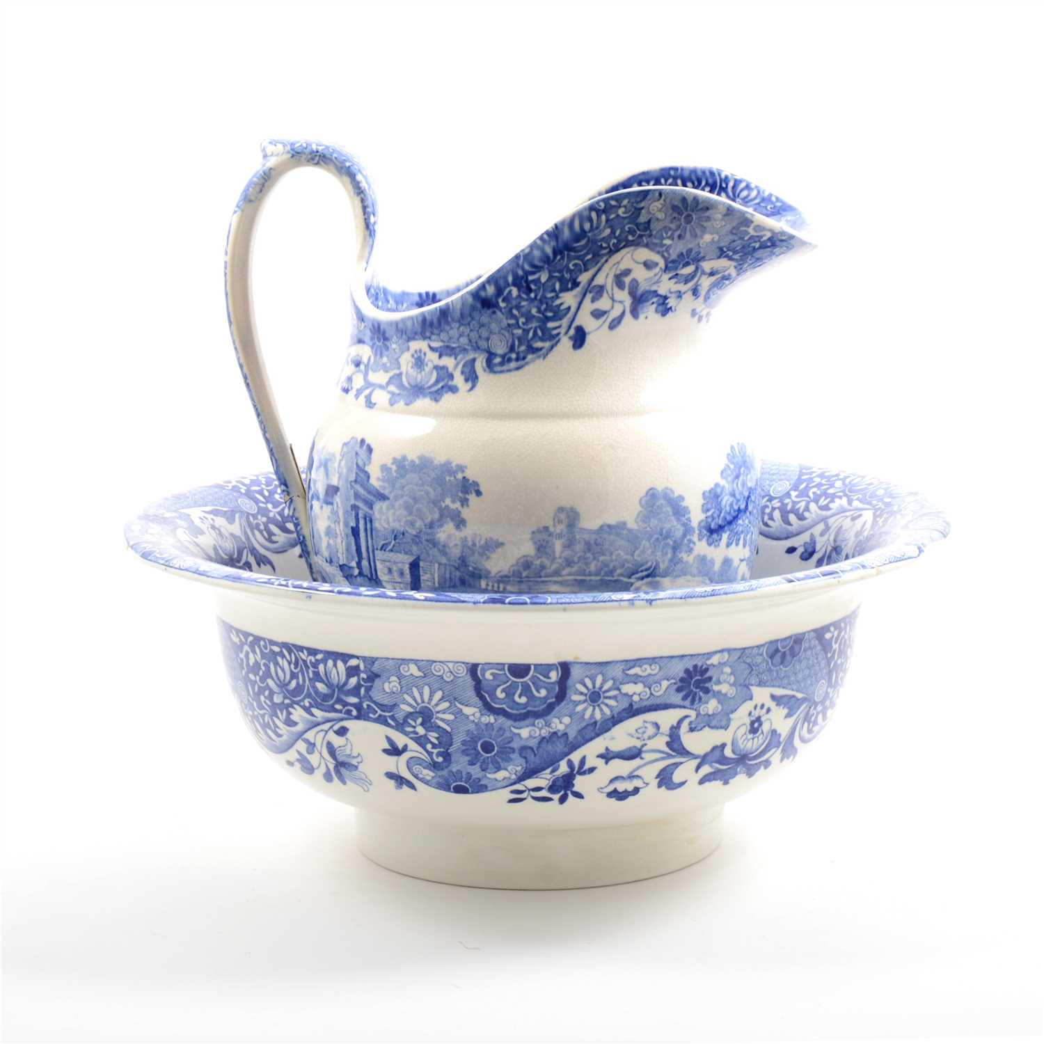 Lot 49 - A Copeland Spode 'Italian' ware wash jug and basin