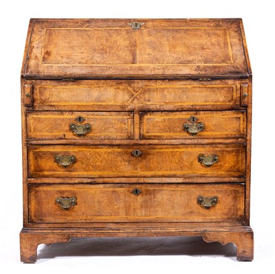 Lot 443 - A George II walnut bureau