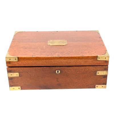 Lot 231 - A brass bound oak box