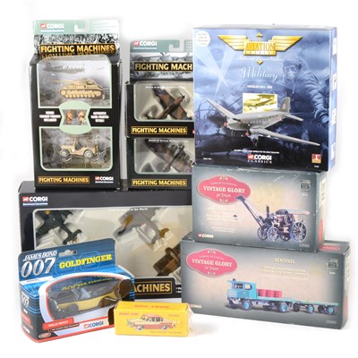 Lot 271 - Modern die-cast models and aircraft; nine mostly Corgi.