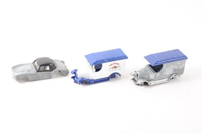 Lot 204 - Three prototype model for Oxford die-cast; two advertising vans and the top of a sports car