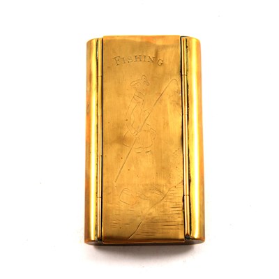 Lot 148 - Fishing interest: A brass fly box