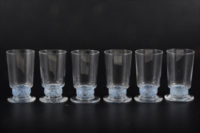 Lot 114 - A set of six 'Dampierre' design liqueur glasses, by René Lalique