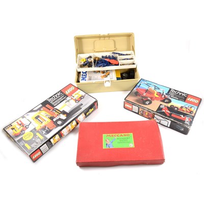 Lot 83 - A Meccano Accessory Outfit 4A, a box of Meccano with accessories, and two Lego Technic sets.