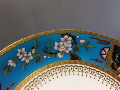 Lot 7 - An Aesthetic Movement cabinet plate, attributed to Christopher Dresser for Minton, 1876
