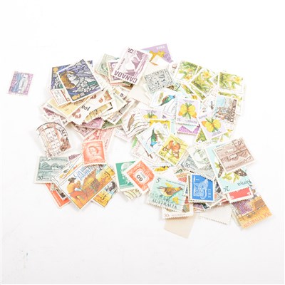 Lot 192 - Stamps: loose stamps, on and off paper (5 boxes)
