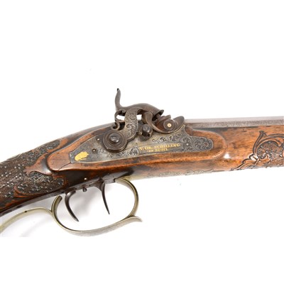 Lot 204 - German percussion hunting rifle, by V. Chr. Schilling