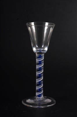 Lot 500 - An English wine glass, mid 18th Century style, ...