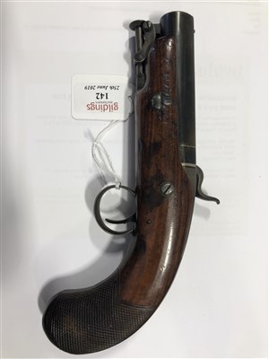 Lot 142 - Percussion pistol by W J Rigby, Dublin