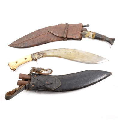 Lot 149 - Two Burmese Kukri knives