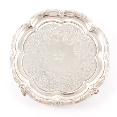 Lot 158 - Early Victorian silver waiter, Paul Storr, London 1837