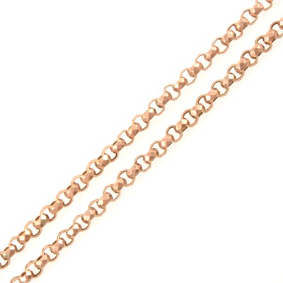 Lot 245 - A rose metal guard chain.