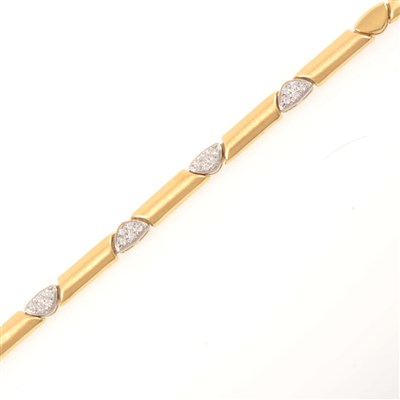 Lot 242 - A yellow metal bracelet marked 750
