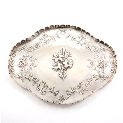 Lot 111 - Edwardian silver dressing table tray, James Dixon & Sons, Birmingham 1905