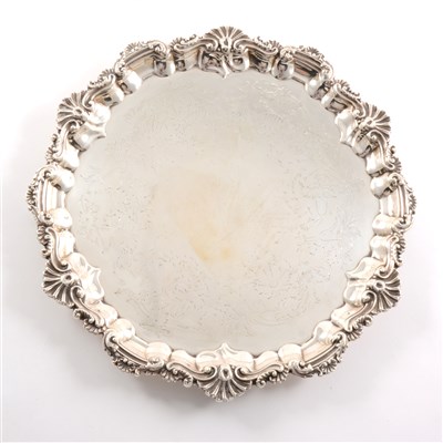 Lot 159 - William IV silver salver, Robinson, Edkins & Aston, Birmingham 1835