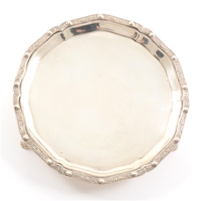 Lot 152 - Silver waiter, Adie Bros, Birmingham 1935