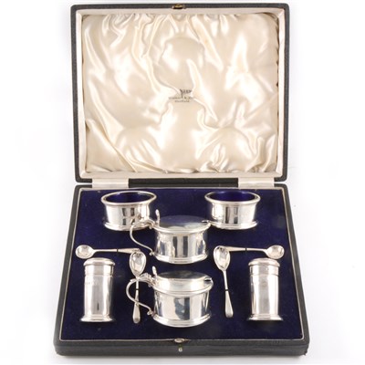 Lot 115 - Silver double cruet set, Walker & Hall, London 1940