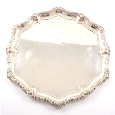 Lot 151 - Circular silver tray, Walker & Hall, Sheffield 1935