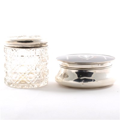 Lot 110 - Silver and tortoiseshell mounted powder bowl, William Comyns, London 1911