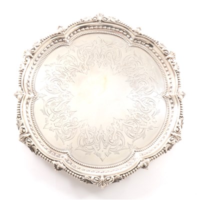 Lot 157 - Victorian silver salver, Martin Hall & Co, Sheffield 1844