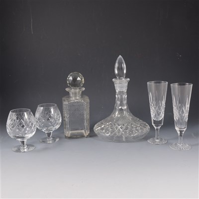 Lot 41 - A lead crystal ship's decanter, ...