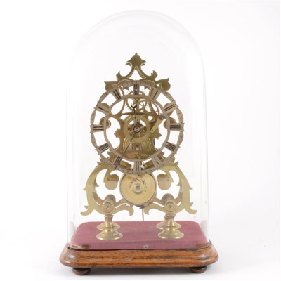 Lot 315 - Brass skeleton clock