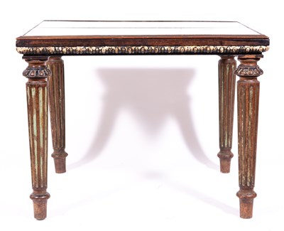 Lot 451 - A Louis XVI style calamander rosewood gesso moulded and painted centre table, probably Dutch