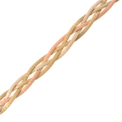 Lot 255 - A 9 carat multi colour gold plait bracelet.